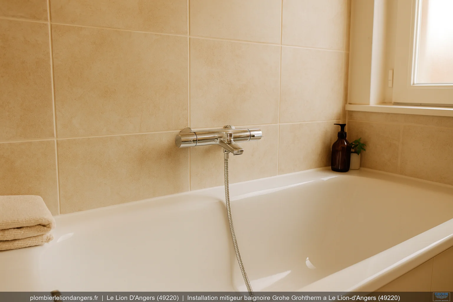 Installation mitigeur baignoire Grohe Grohtherm a Le Lion-d'Angers (49220)