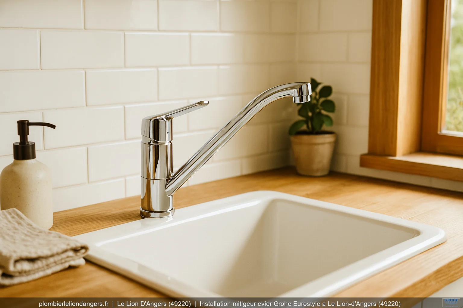 Installation mitigeur evier Grohe Eurostyle a Le Lion-d'Angers (49220)
